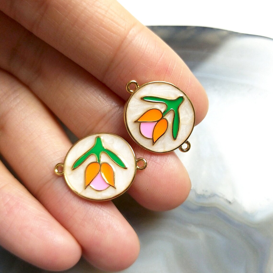 5pcs Flower Connector Rose Connector Charm for Necklace Etsy