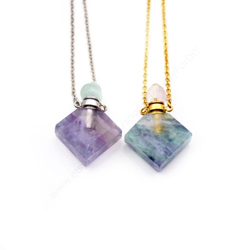 Natural Gemstone Essential Oil Diffuser Quartz Perfume Bottle Etsy