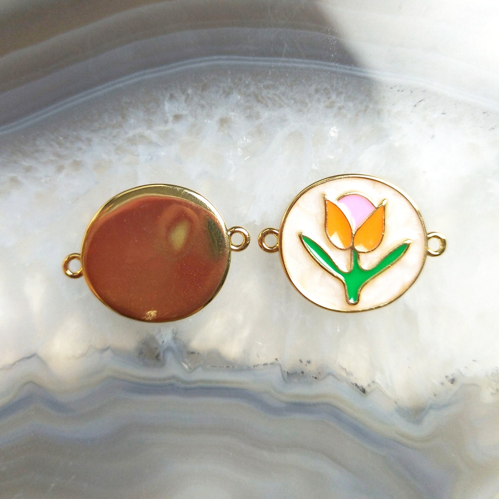 5pcs Flower Connector Rose Connector Charm for Necklace Etsy