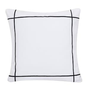 Capa de almofada listrada preta da fazenda, capa de almofada decorativa quadrada bordada de 20 ''x 20'', travesseiro minimalista para sofá