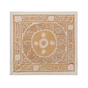 Decorative Hand Embroidery Uzbek Suzani Wall Hanging, Vintage Tapestry 4&#39;3&#39;&#39; x 4&#39;5&#39;&#39;