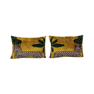 Fluwelen dierenkussenhoes Ikat: handgeweven zijde, 16 x 24 inch