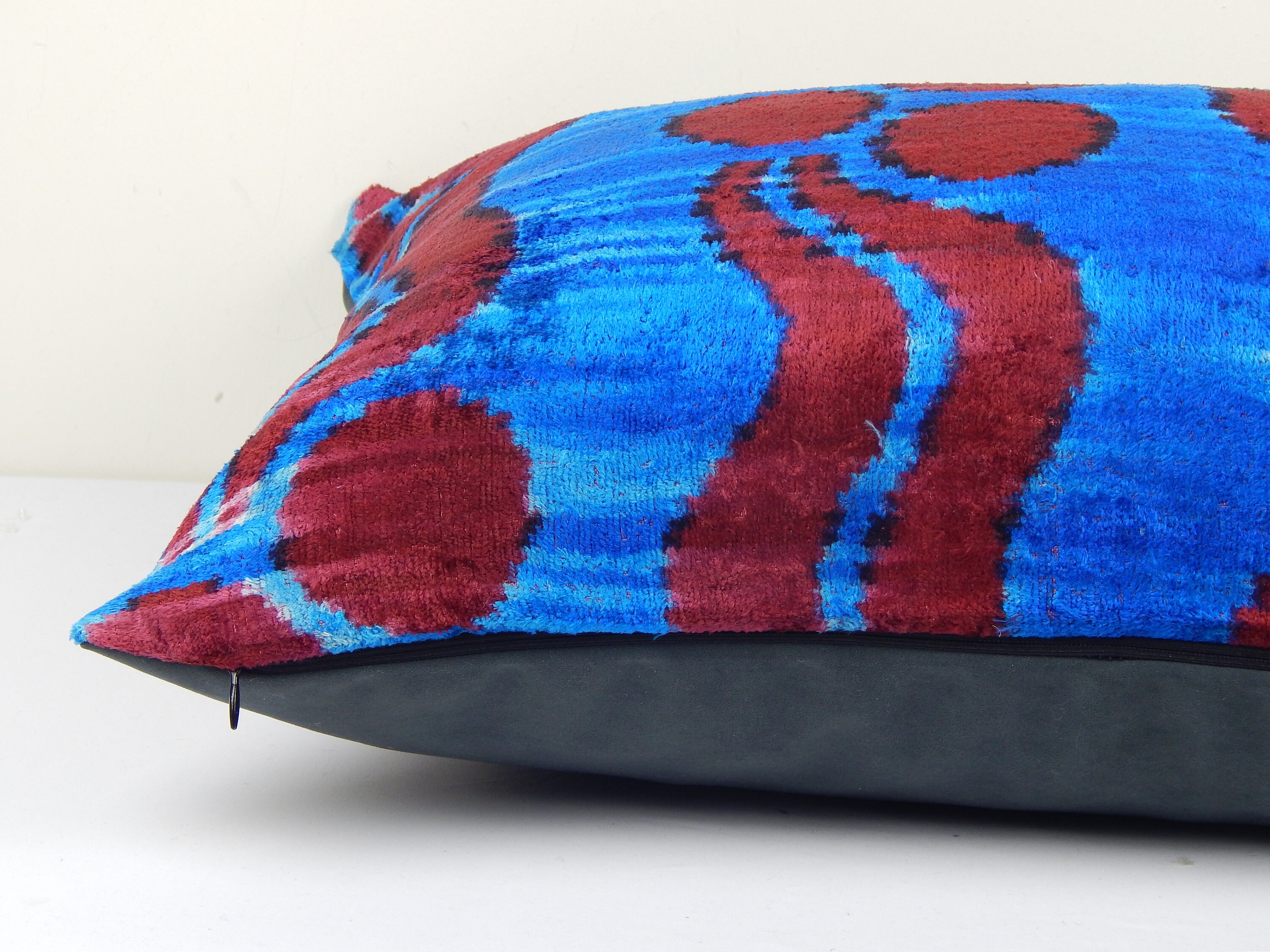 18 x 22 Silk Velvet Lumbar Pillow Blue Decorative Etsy