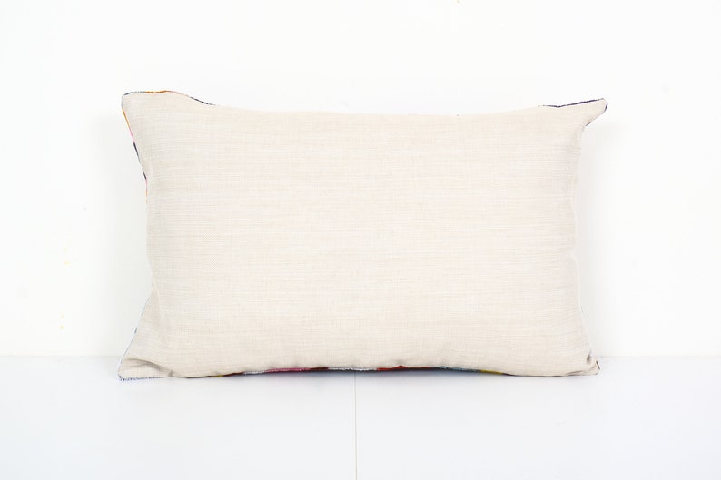 Pair Silk Ikat Velvet Pillow, Set of Two Silk Ikat Lumbar Cushion Cover, Colorful Ikat Lumbar Pillows, Extraordinary Design Velvet Cushion image 5