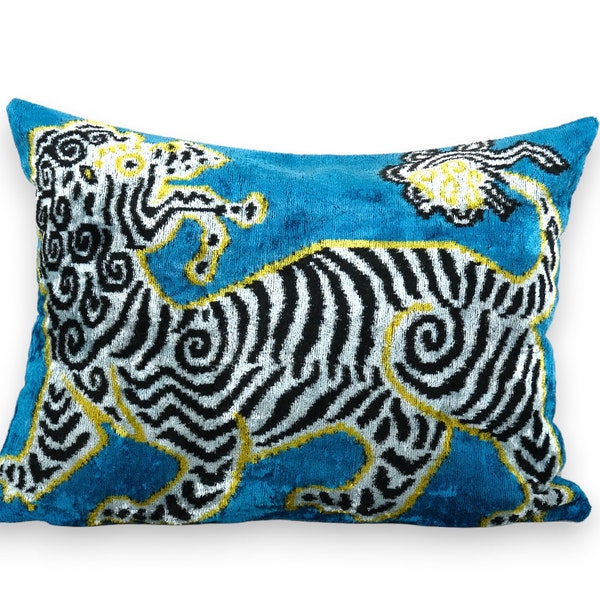 Blue Zebra Pillow Etsy
