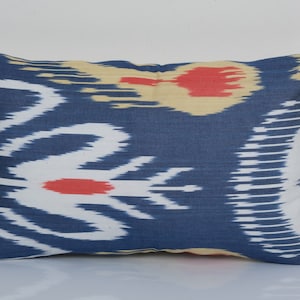 12&quot; X 18&quot; Ikat Lumbar Cushion, Decorative throw pillowcase, Throw ikat pillow, Sofa Pillow, Accent pillow cover, Home decor pillow