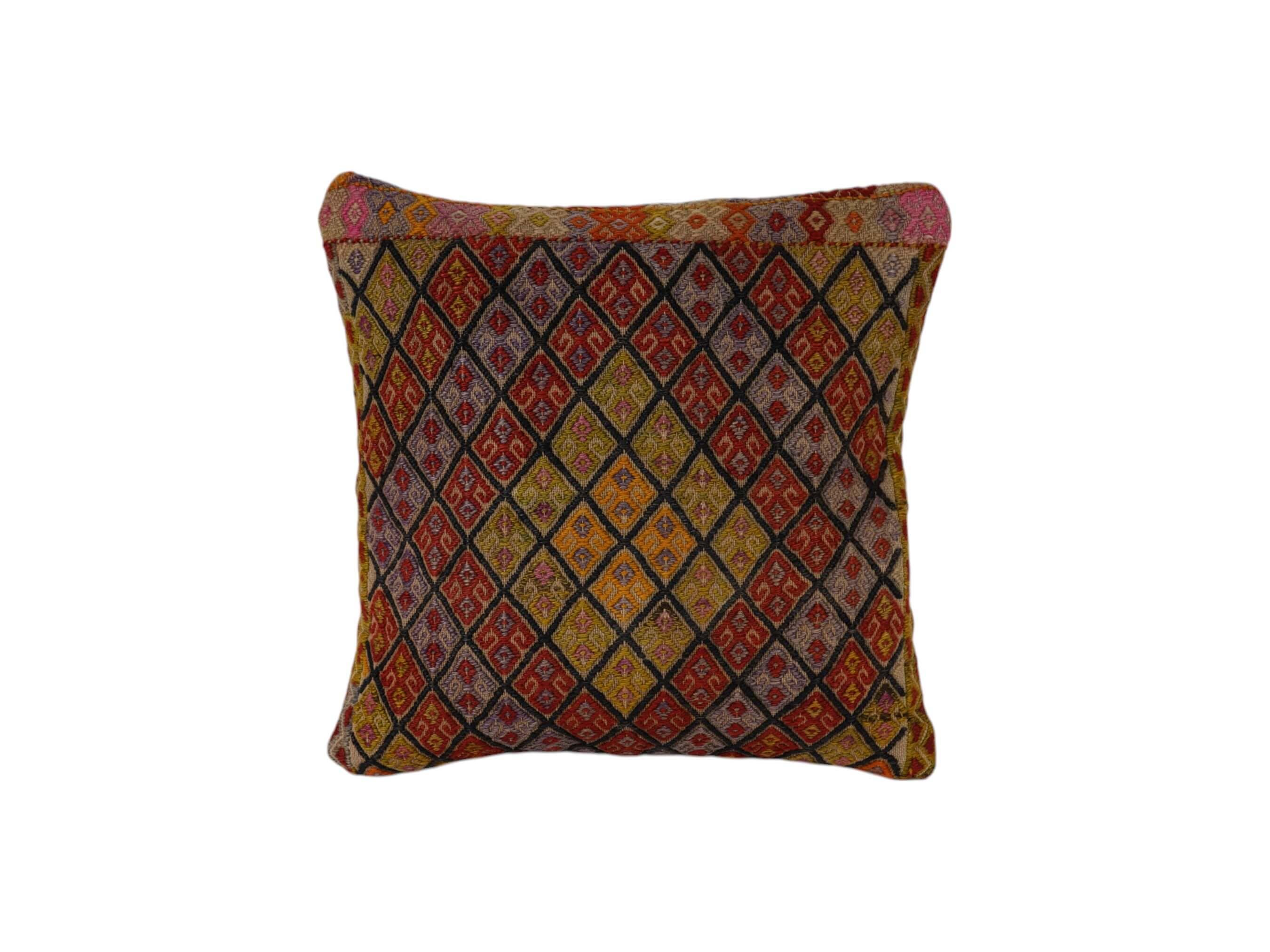 Colorful Cicim Pillow Cover - Wool Turkish Jajim Cushion Case 16