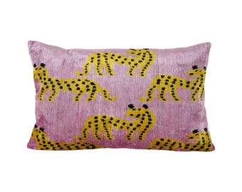 Cuscino decorativo motivo floreale velluto 45x45 cm blu rosa Parrotia