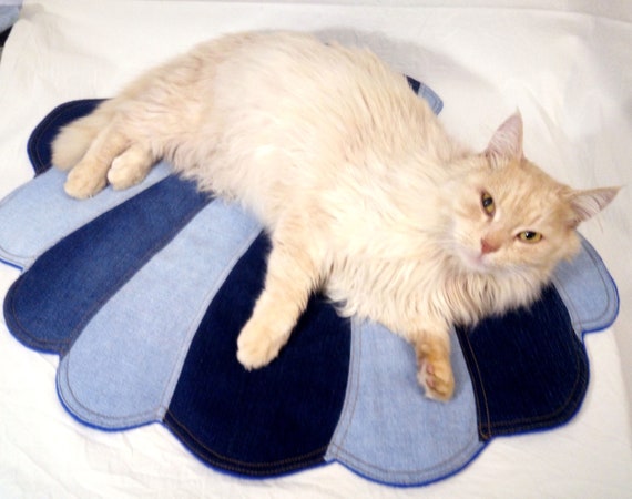 Denim cat shop bed