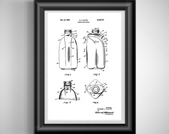 Vintage Milk Jug Artwork: Unique Decor Farmhouse Kitchen Print for Dairy Lovers and Farming Enthusiasts Unframed