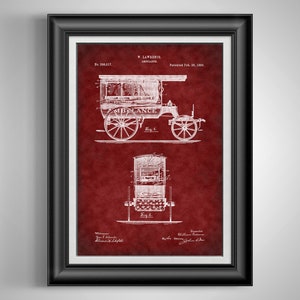 Vintage ambulance Design patent Invention EMT gifts Paramedic gifts Emergency vehicle EMS gift Medical wall art First responder Unframed