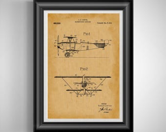 Vintage Military Aircraft Patent: 1900s Airplane Poster for Aviation Enthusiasts & Airports Unframed