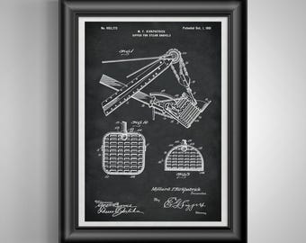 Steam Shovel Blueprint: Construction Gift Unframed