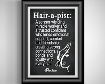 Personalized Hairdresser Definition Print: Customizable Salon Art Gift for Stylists Unframed