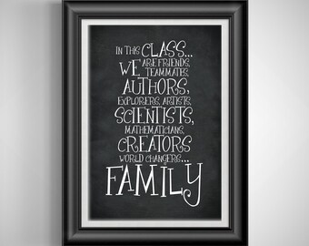 Inspiring Classroom Wall Art: We Are Family Poster - Heartfelt Teacher Gift from Students