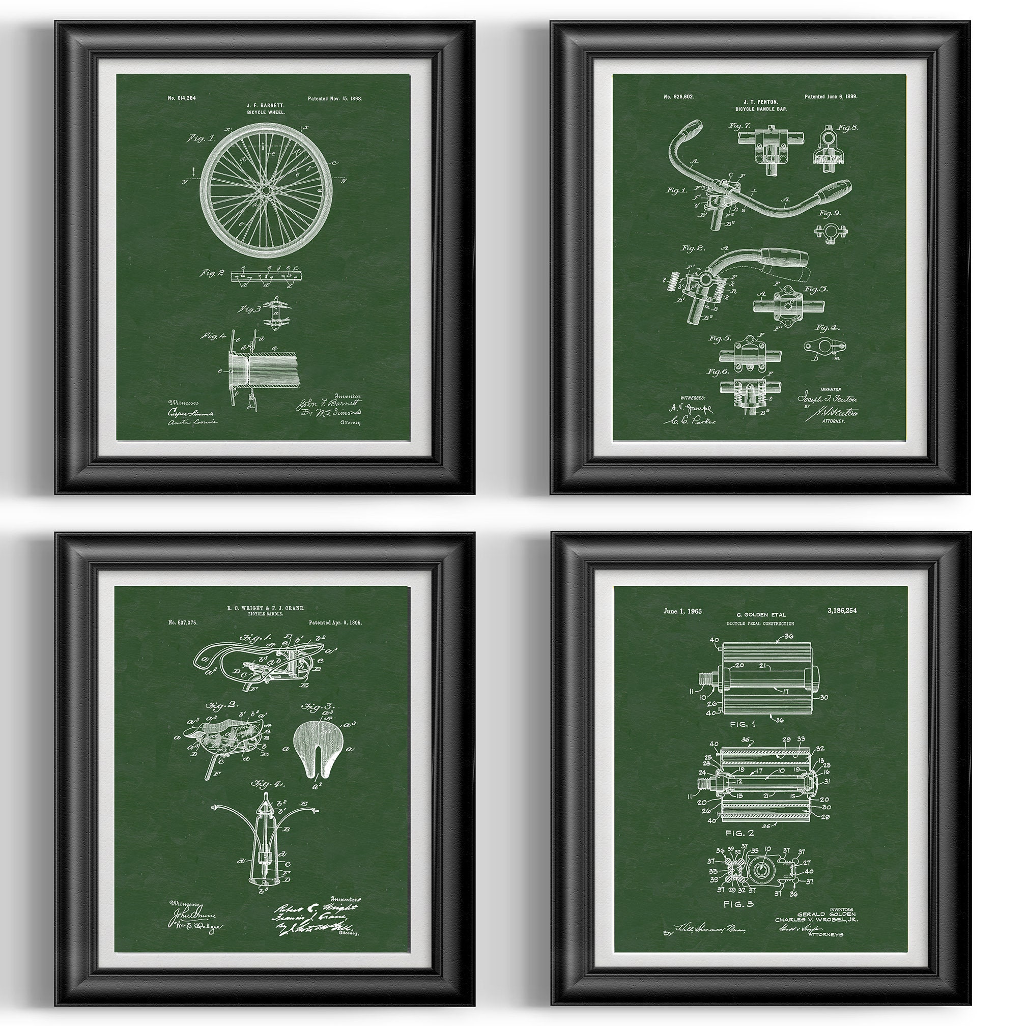 BLAUW - Pak van 4 vellen met patenten GEREEDSCHAP 2. Set posters met uitvindingen en oude patenten. Kies de gewenste kleur. Gedrukt op hoge kwaliteit
