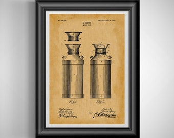 Vintage Dairy Farm Milk Can Artwork: Rustic Farmhouse Prints for Grandparents & Ranch Lovers Unframed