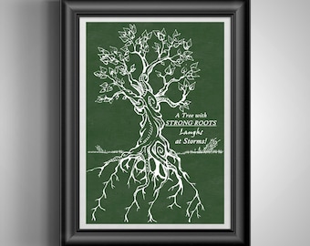 Christian Teen Gift: Malay 'Remember Your Roots' Tree Print - Unframed Biblical Wall Art
