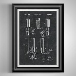 Vintage Screwdriver Patent Artwork: Workshop Wall Art for Garage, Man Cave & Tool Shop Decor Unframed