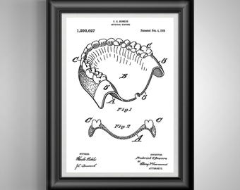 Denture Patent Dentist Gift for Orthodontist Office Wall Art Prosthodontist Present for Cosmetic Dentist Unframed