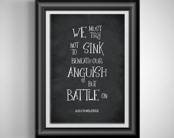 Inspirational Counselor Gift: 'Battle On' Typographic Quote Print for Office, Motivation & Decor