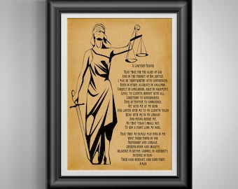 Lawyers Prayer St Thomas More Lawyer Art Law Office Decor Humanist Lawyer Artwork Sir Thomas More Lawyer Office Decor Unframed