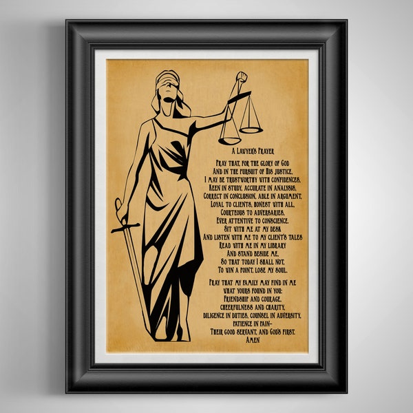 Lawyers Prayer St Thomas More Lawyer Art Law Office Decor Humanist Lawyer Artwork Sir Thomas More Lawyer Office Decor Unframed