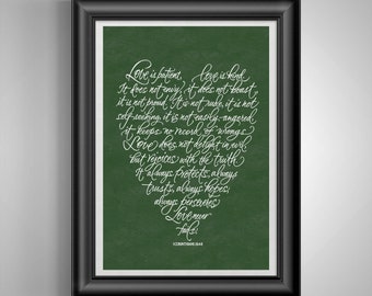 Modern Christian Art Corinthians 13:4-8 Love Is Patient Love Is Kind Bible Study Gifts Bible Verse Psalms Biblical Wall Art Unframed