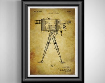 Vintage High-Speed Camera Patent Poster: Golden Age Film Artwork for Cinematographers & Directors Unframed