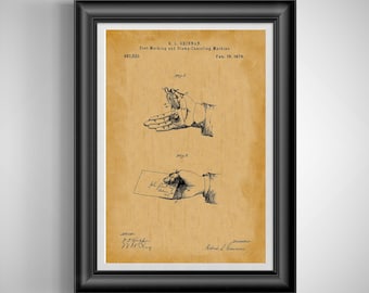 Vintage Postal Service Wall Art: Stamp patent Unframed Print for Mail Carriers, Mailmen & Postal workers Office Decor