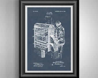 Vintage Office wall decor Mailbox patent print art Post office decor Mail carrier gift for mailman Mail delivery art Unframed