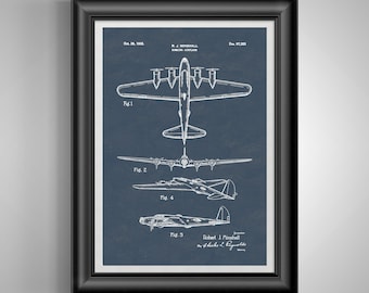 1935 Boeing B-17 Flying Fortress Patent - Vintage Aviation Decor for Pilots and Veterans Unframed