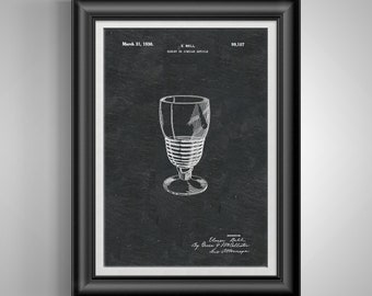 Vintage Gothic Goblet Patent Print - Unique Gift for Goth Home, Office, Man Cave, Halloween