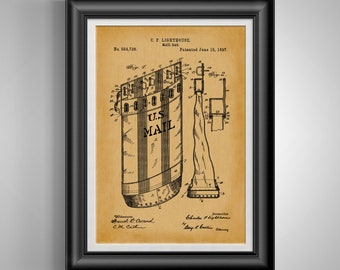 Vintage Postal Worker Wall Art: Unframed Mail Carrier Print, Letter Delivery Decor, Gift for Mailman Unframed