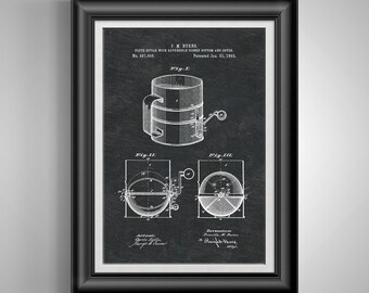Vintage Flour Sifter Patent Print: Unframed Kitchen Wall Art for Bakers, Chefs, and Cooking Enthusiasts