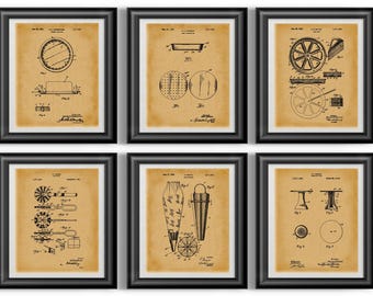 Vintage Cake Patents Bundled Prints Set - 6 Unframed Baking Posters for Bakery, Pastry Shop, Kitchen Unframed
