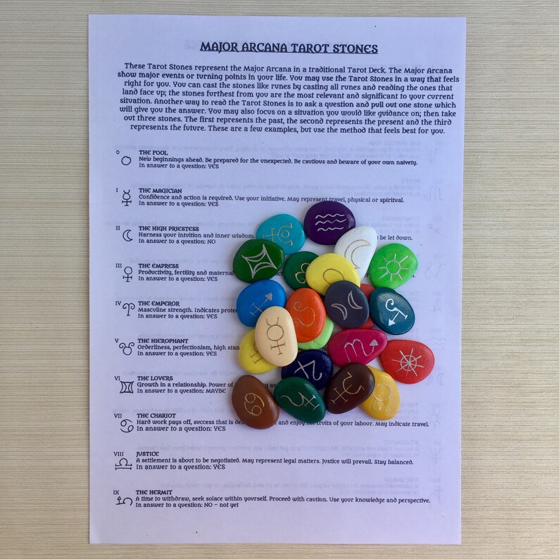 Tarot Stones Tarot Runes Major Arcana Tarot Cards Etsy