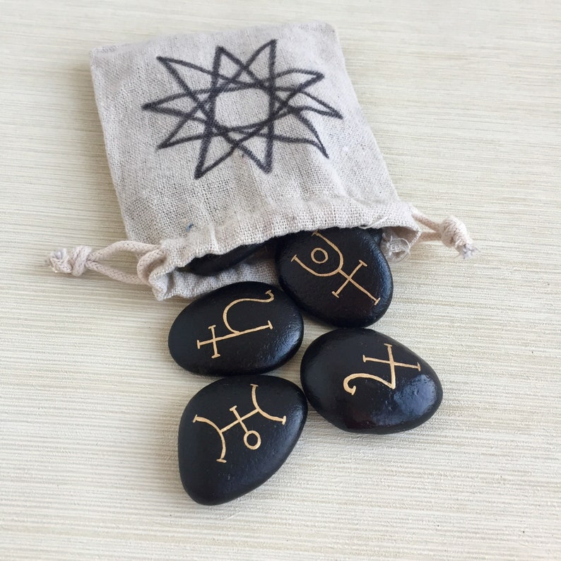 Planetary Magick Stones Planet Ruling Runes Lunar Magic - Etsy