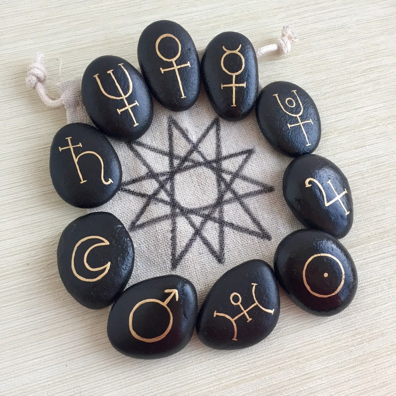 Planetary Magick Stones Planet Ruling Runes Lunar Magic - Etsy