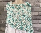 Asymmetric shawl poncho