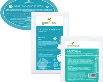 Ice Collagen Mask Facial Set – High Quality Anti-Aging Eye and Neck Masks – Smooths, Tightens, and Moisturizes Skin. Mesoheal Collagen Mask