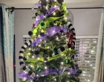 Spooky Tree Worms for Halloween Trees Striped Beetle Juice Inspired