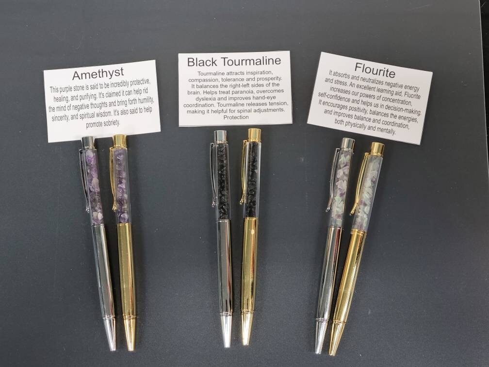 Gemstone Intention Pens Spell Writing Amplify Intentions Crystal, Ame…