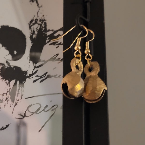 Krampus Style Brass Bell Earrings