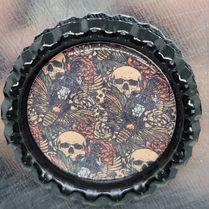 Needle Minder Goth Witch Creepy Viking Magnet Needle Holder Cross Stitch Fiber Arts Skull