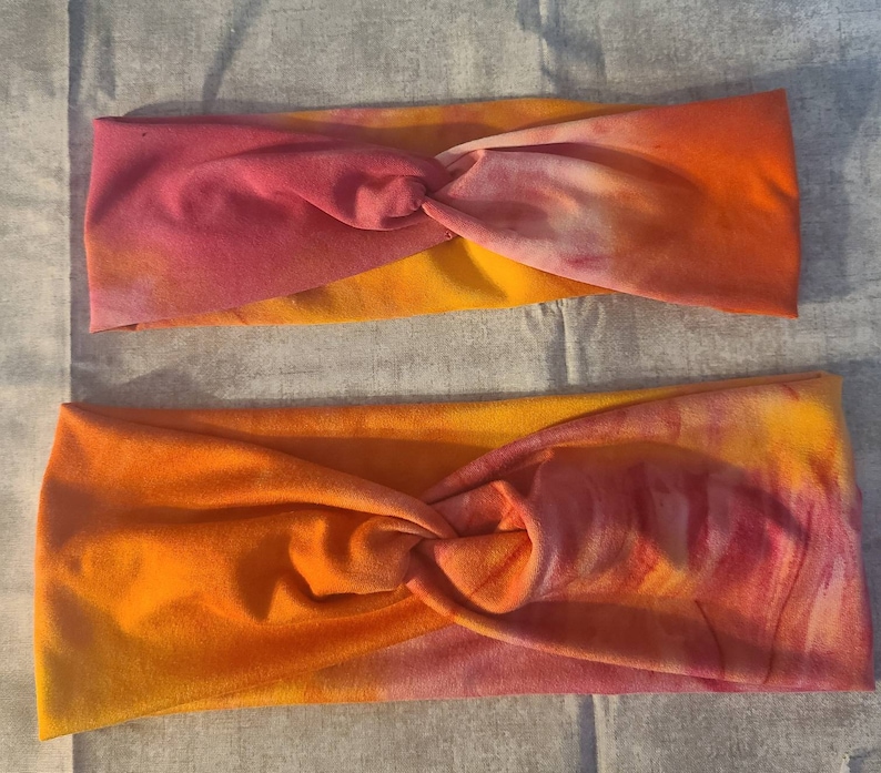 OrangdPink Tie Dye Knotted Headband