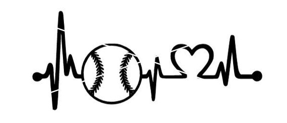 Download Baseball Heartbeat SVG | Etsy
