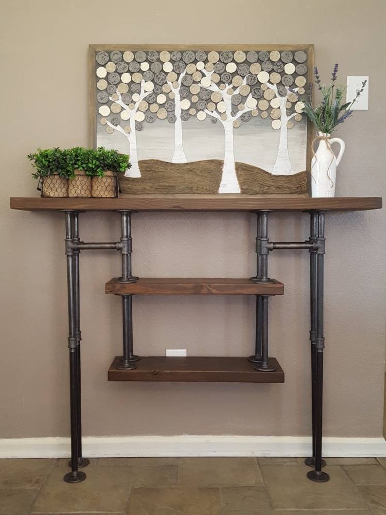 Iron And Wood Foyer Table Image 0