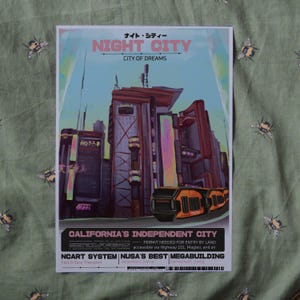 Cyberpunk 2077 2020 Night City City of Dreams Druck - A4 oder A5