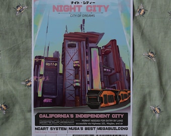Cyberpunk 2077 2020 Night City City of Dreams Print - A4 or A5